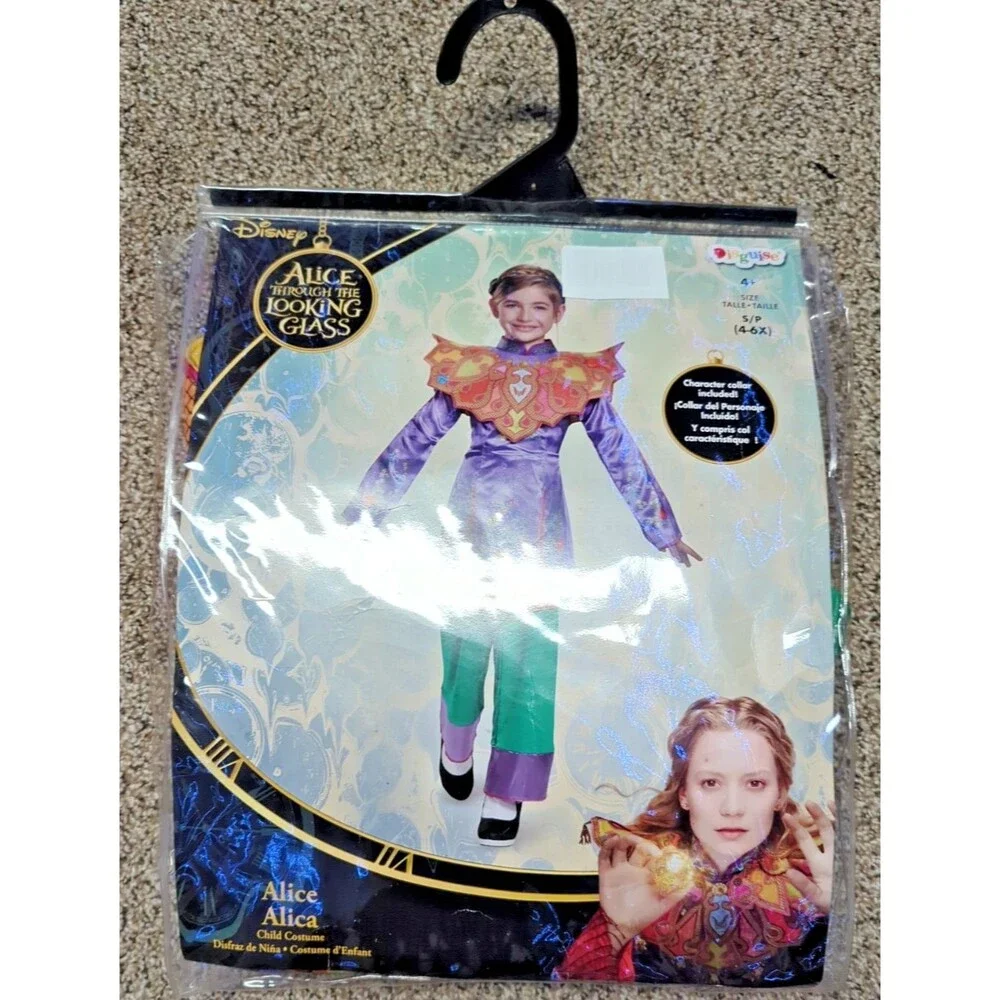 Alice Through the Looking Glass Girls Costume S 4–6X – Tunic Pants Collar Set - Picture 10 of 10